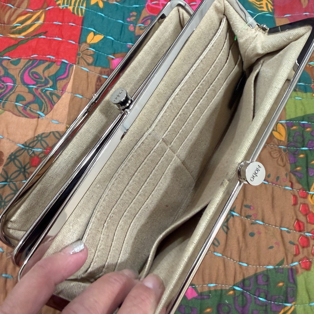Hobo Blue Leather Frame Clutch - Picture 6 of 9
